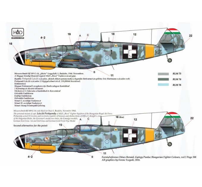 Декаль Bf 109G-14 1/72 HADmodels 72174