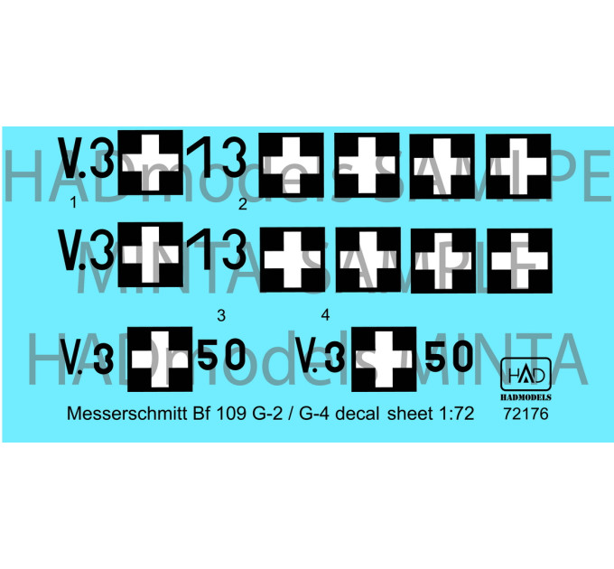 Декаль Bf 109G-2/G-4 1/72 HADmodels 72176