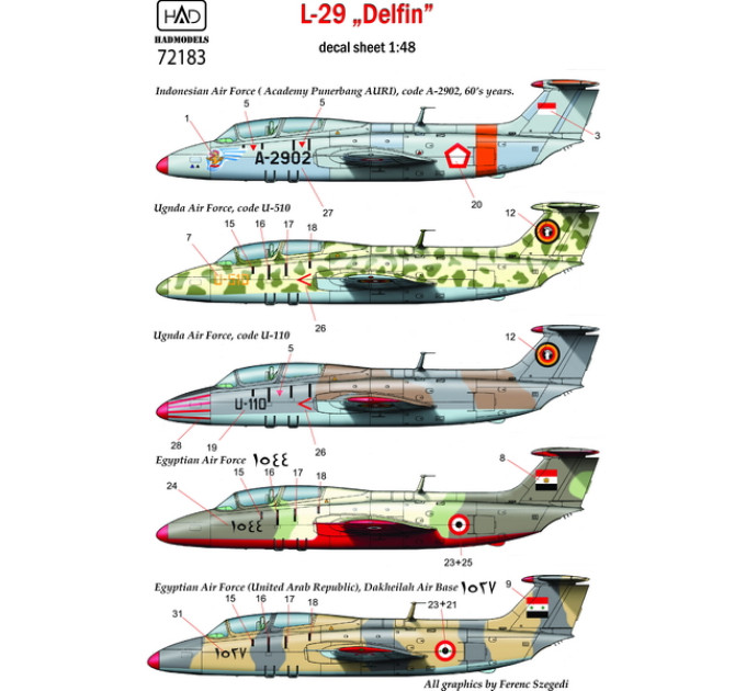 Декаль Л-29 1/72 HADmodels 72183