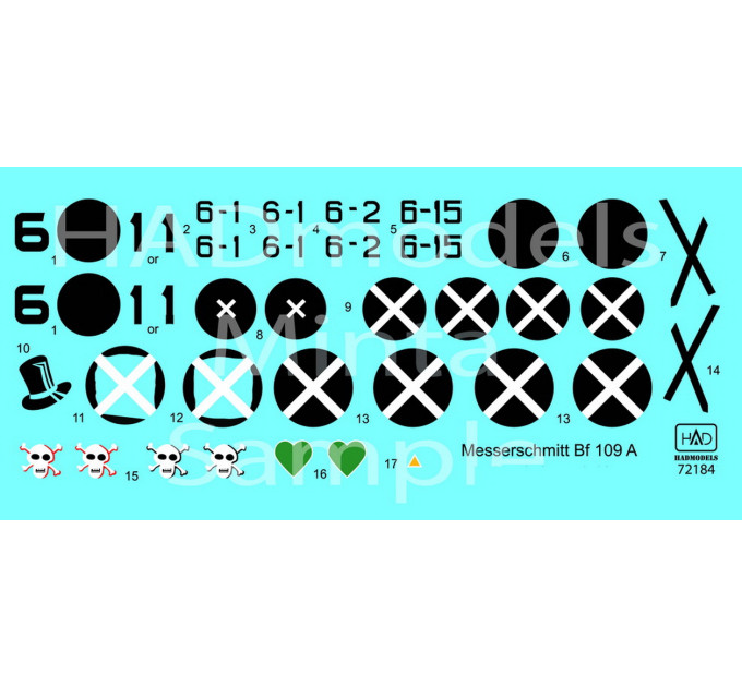 Декаль Bf 109A 1/72 HADmodels 72184