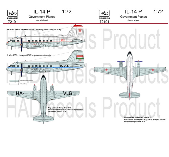 Декаль Іл-14Р 1/72 HADmodels 72191