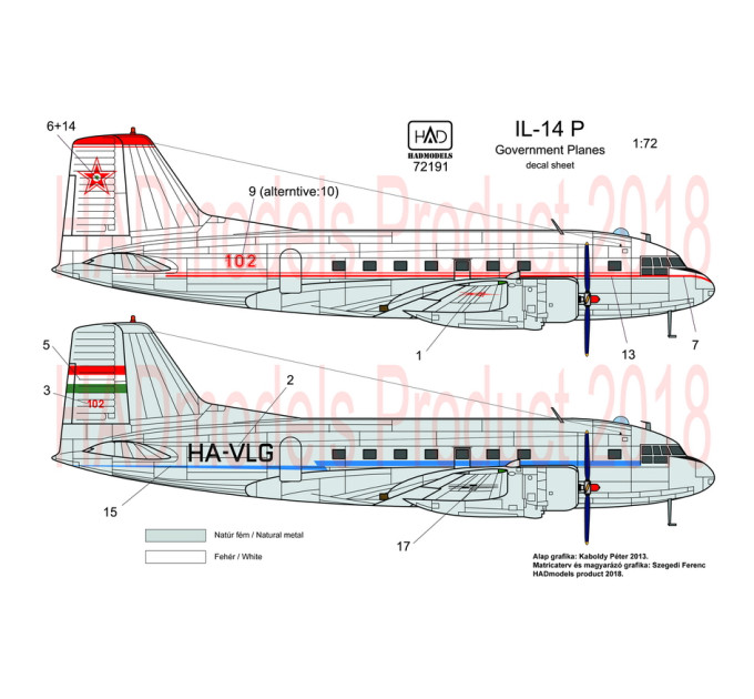 Декаль Іл-14Р 1/72 HADmodels 72191