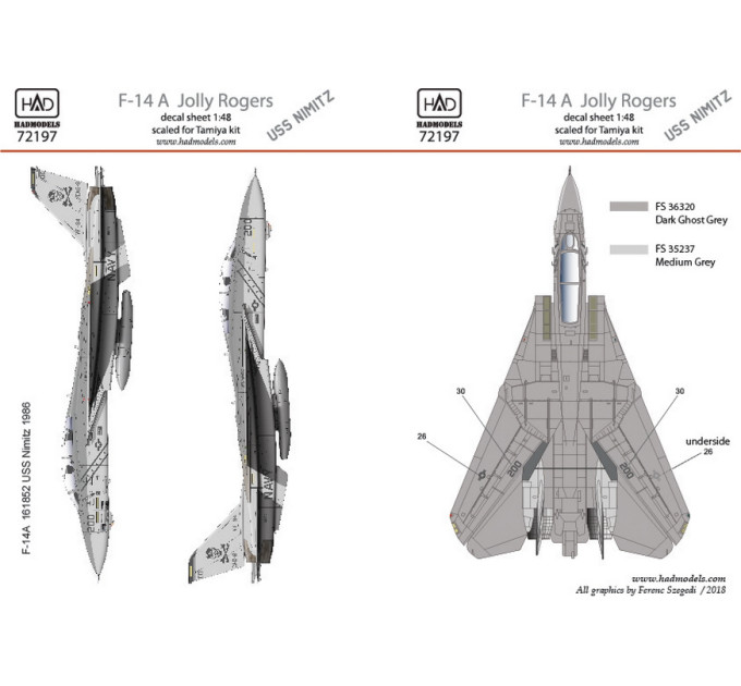 Декаль F-14A 1/72 HADmodels 72197