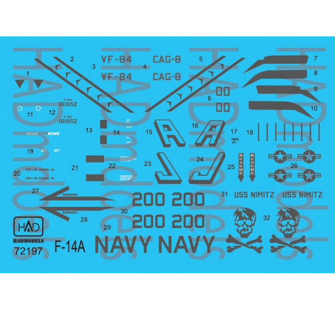 Декаль F-14A 1/72 HADmodels 72197