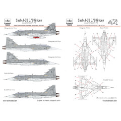 Декаль JAS-39 1/72 HADmodels 72209