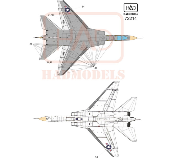 Декаль RA-5C 1/72 HADmodels 72214