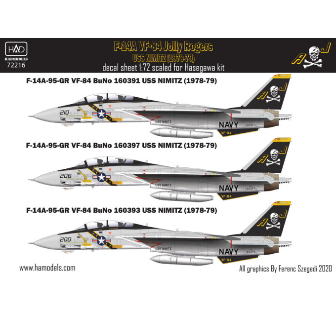 Декаль F-14A 1/72 HADmodels 72216