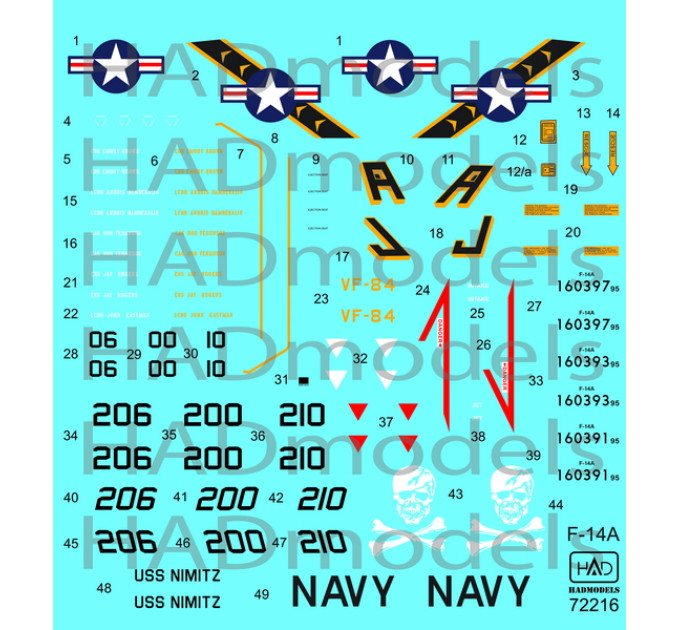 Декаль F-14A 1/72 HADmodels 72216