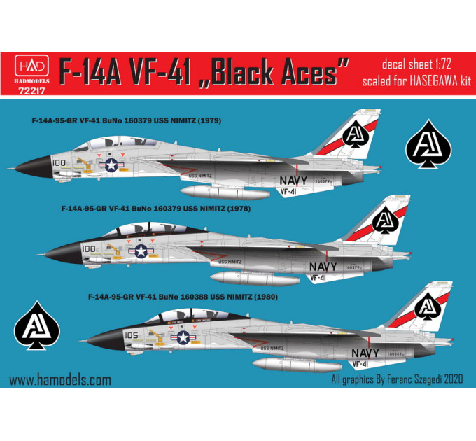 Декаль F-14A 1/72 HADmodels 72217