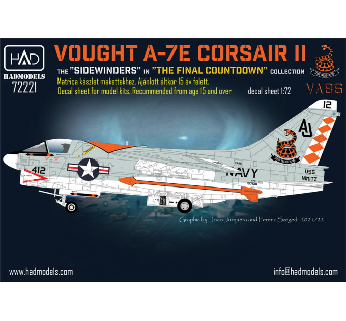 Декаль A-7E Corsair 1/72 HADmodels 72221