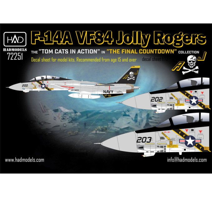 Декаль F-14A Jolly Rogers 1/72 HADmodels 72251