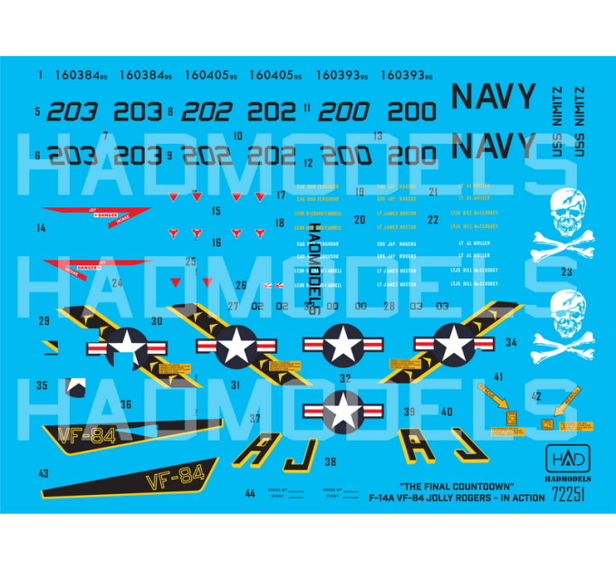 Декаль F-14A Jolly Rogers 1/72 HADmodels 72251