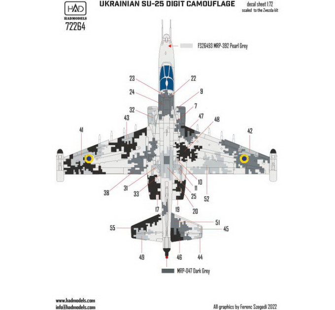 Декаль Су-25 1/72 піксель HADmodels 72264