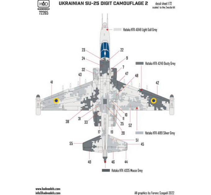 Декаль Су-25 1/72 піксель HADmodels 72265