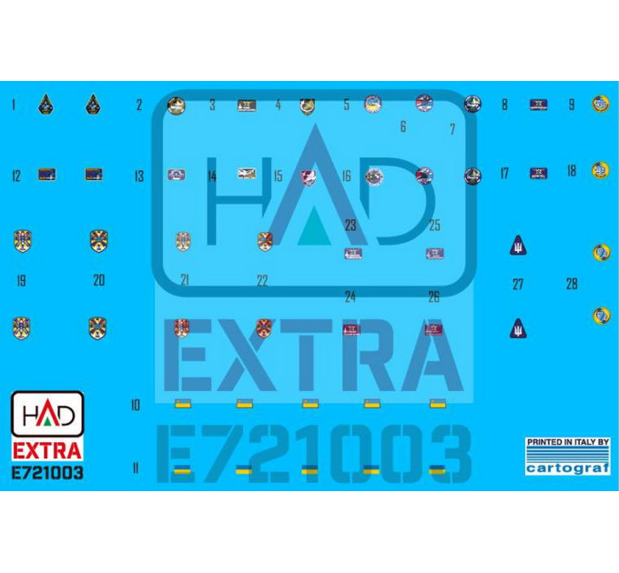Декаль Су-27 1/72 Емблеми для шолома та одягу HADmodels E721003
