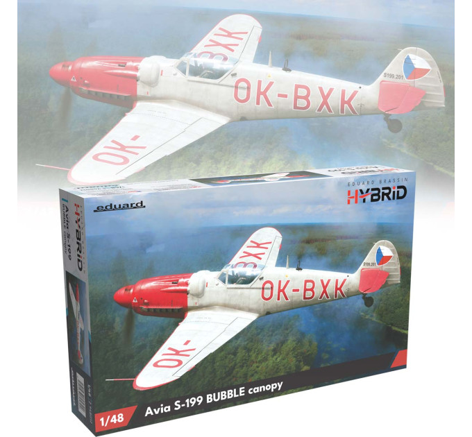 Збірна модель Avia S-199 з опуклим ліхтарем кабіни 1/48 Eduard 948012