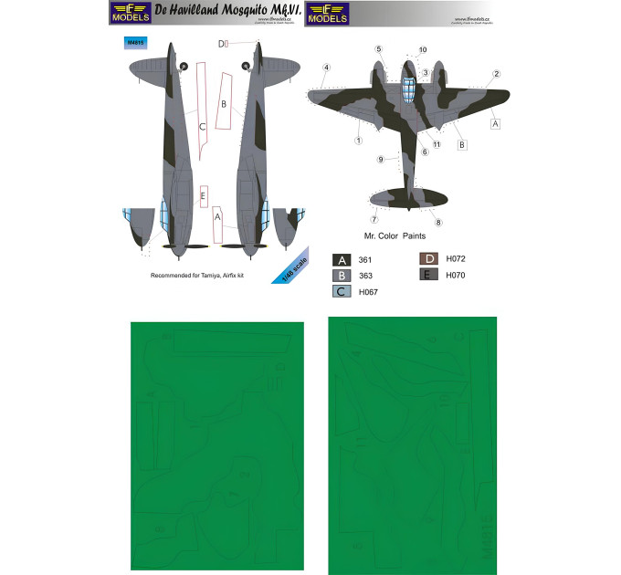 Маска камуфляжного фарбування Mosquito Mk.VI 1/48 LFmodels M4815