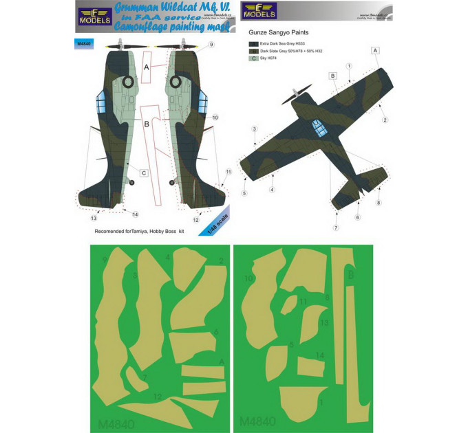 Маска камуфляжного фарбування Martlet Mk.VI FAA 1/48 LFmodels M4840