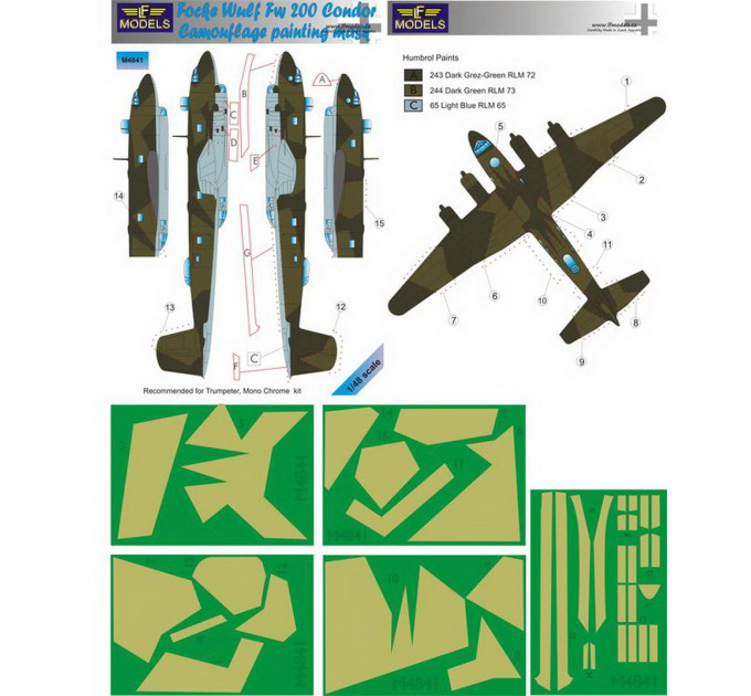 Маска камуфляжного фарбування Fw-200 Condor 1/48 LFmodels M4841