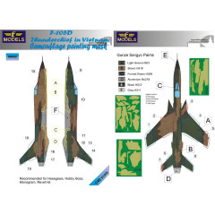 Маска камуфляжного фарбування F-105D 1/48 LFmodels M4868