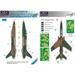 Маска камуфляжного фарбування F-105F/G 1/48 LFmodels M4869