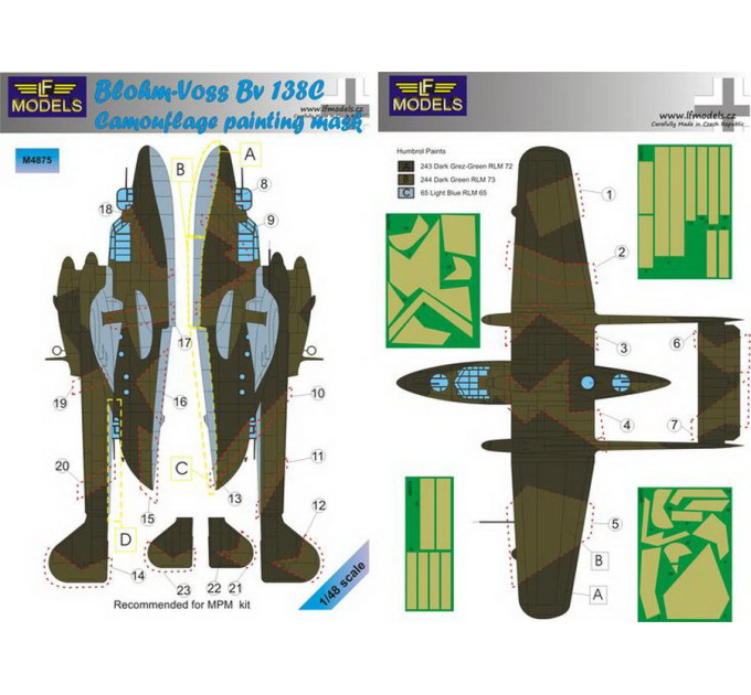 Маска камуфляжного фарбування Bv-138C 1/48 LFmodels M4875