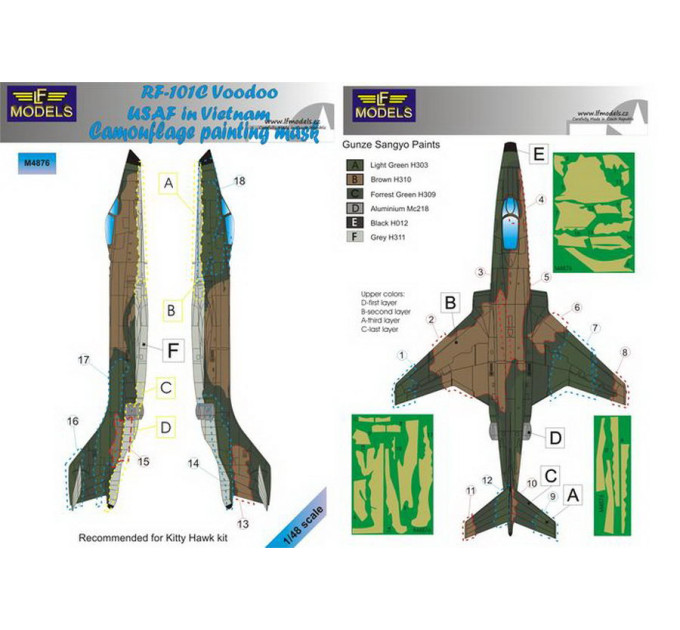 Маска камуфляжного фарбування RF-101C 1/48 LFmodels M4876