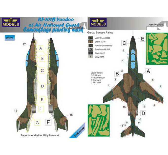 Маска камуфляжного фарбування RF-101B 1/48 LFmodels M4877