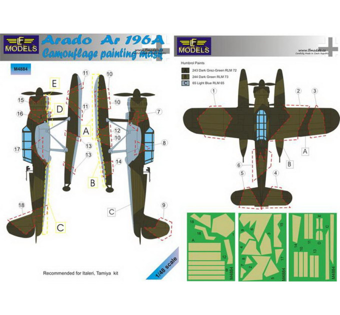Маска камуфляжного фарбування Ar 196A 1/48 LFmodels M4884
