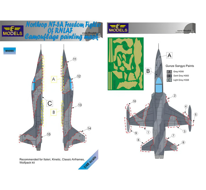 Маска камуфляжного фарбування NF-5A 1/48 LFmodels M4898