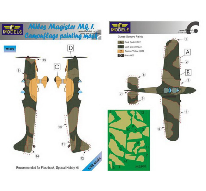 Маска камуфляжного фарбування Magister Mk.I 1/48 LFmodels M4899