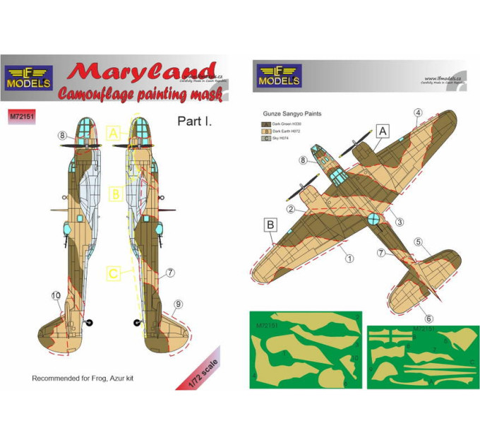 Маска камуфляжного фарбування Maryland, Iч. 1/72 LFmodels M72151