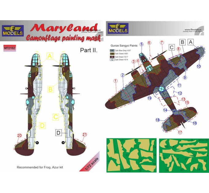 Маска камуфляжного фарбування Maryland, IIч. 1/72 LFmodels M72152