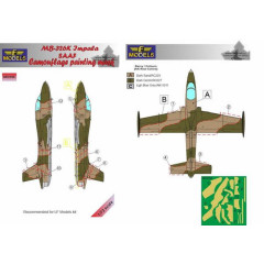 Маска камуфляжного фарбування MB 326K Impala, ВПС Австралії 1/72 LFmodels M72153