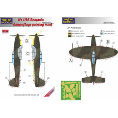 Маска камуфляжного фарбування He 112E, ВПС Румунії 1/72 LFmodels M72154