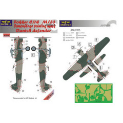Маска камуфляжного фарбування Fokker CV.E M/33 1/72 LFmodels M72106