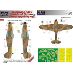 Маска камуфляжного фарбування Hurricane Mk.I 1/72 LFmodels M72131