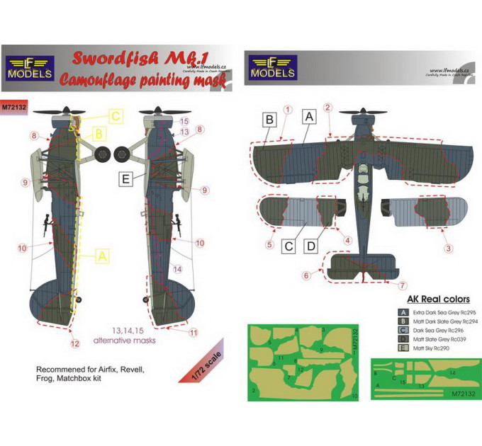 Маска камуфляжного фарбування Swordfish Mk.I 1/72 LFmodels M72132