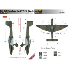 Маска камуфляжного фарбування Ju 87D/G 1/72 LFmodels M7216