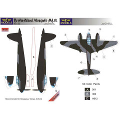 Маска камуфляжного фарбування Mosquito Mk.IV 1/72 LFmodels M7219