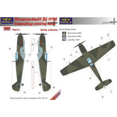 Маска камуфляжного фарбування Bf 109E 1/72 LFmodels M7233