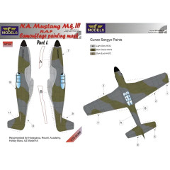 Маска камуфляжного фарбування Mustang Mk.III RAF 1/72 LFmodels M7244