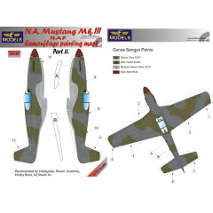 Маска камуфляжного фарбування Mustang Mk.III RAF 1/72 LFmodels M7245