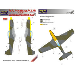 Маска камуфляжного фарбування Mustang Mk.IV RAF 1/72 LFmodels M7247