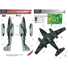 Маска камуфляжного фарбування Me 262A 1/72 LFmodels M7249