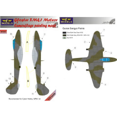 Маска камуфляжного фарбування Meteor F.Mk.I 1/72 LFmodels M7254