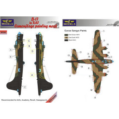 Маска камуфляжного фарбування B-17 RAF 1/72 LFmodels M7265