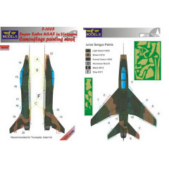 Маска камуфляжного фарбування F-100F USAF 1/72 LFmodels M7278