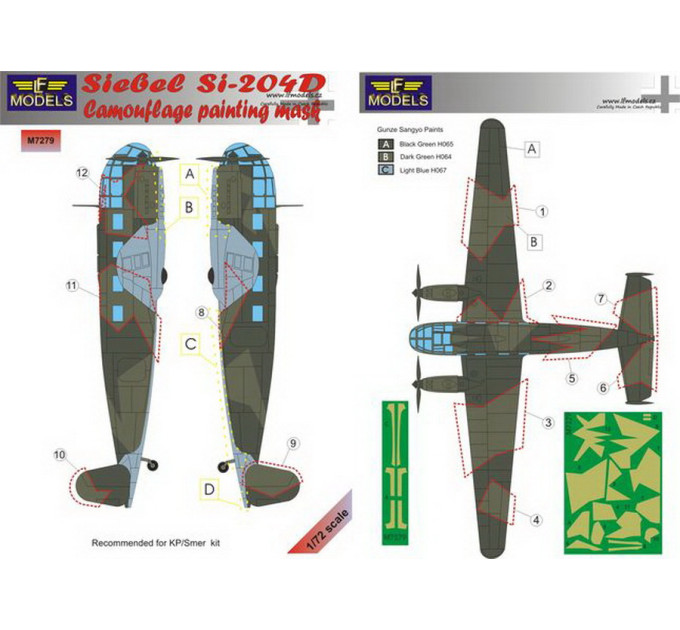 Маска камуфляжного фарбування Si 204D 1/72 LFmodels M7279