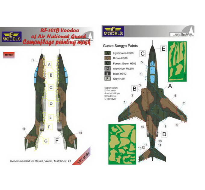 Маска камуфляжного фарбування RF-101B 1/72 LFmodels M7282